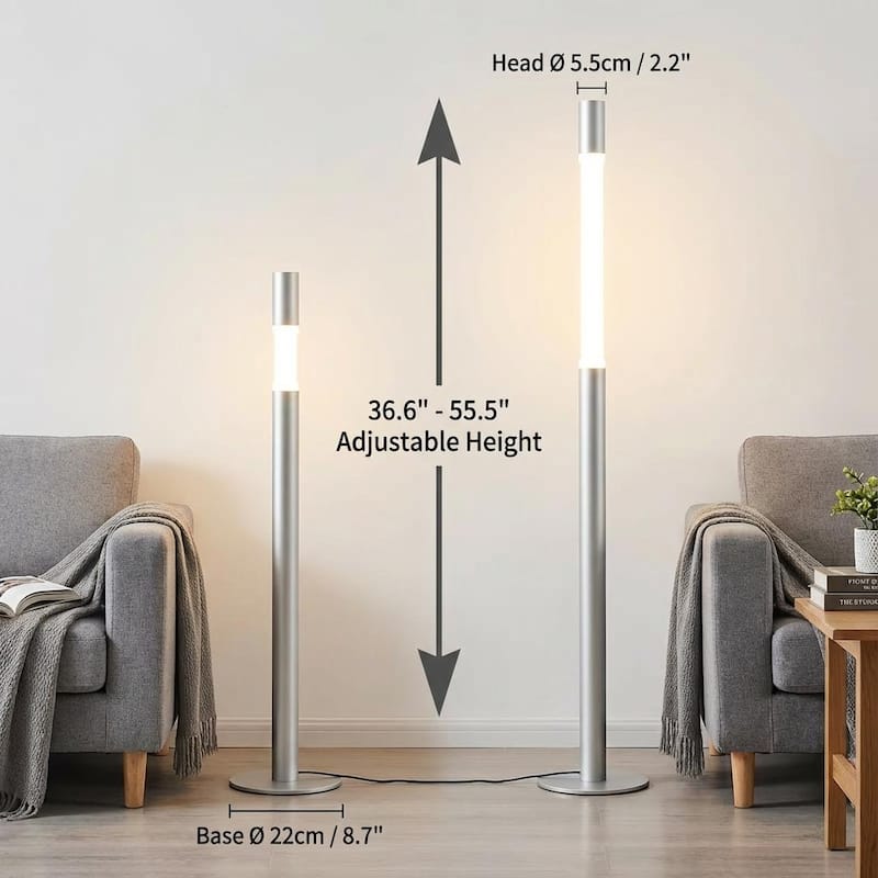 Adjustable Height LED Reading Floor Lamp