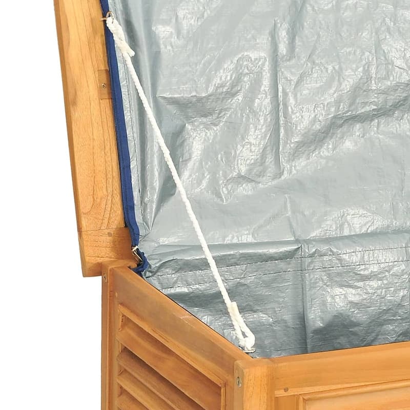 vidaXL Patio Storage Box Outdoor Cushion Storage with Bag Solid Wood Teak