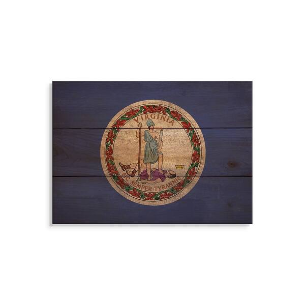 slide 2 of 15, Virginia State Flag on Wood - Indoor and Outdoor Safe Wall Decor
