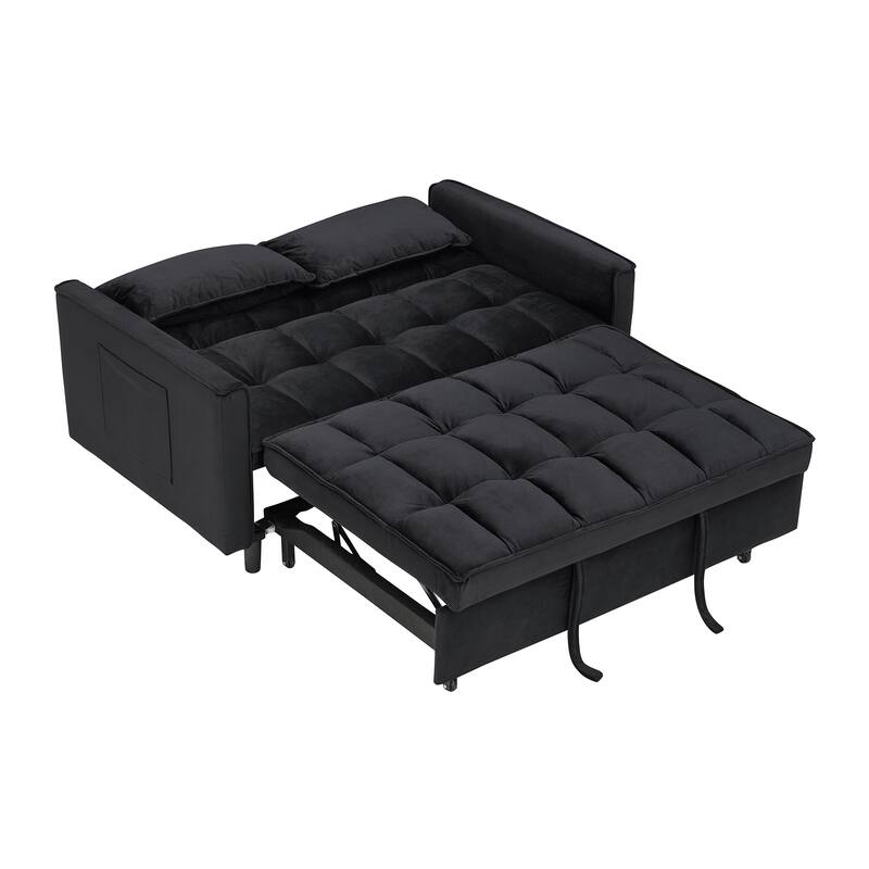 55" 3-in-1 Double Pull-Out Sofa Bed for Living Room
