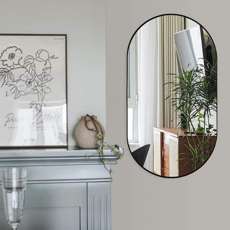20 x 33 Inch Metal Oval Mirror