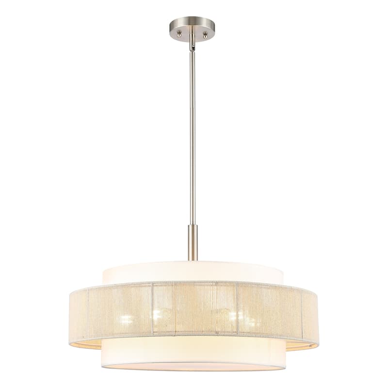 GetLedel 5-Light Double Shaded Drum Chandelier