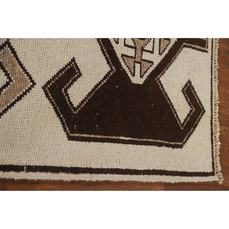 Anatolian Tribal Oriental Runner Rug Handmade Wool Carpet - 3'7"x 11'7"