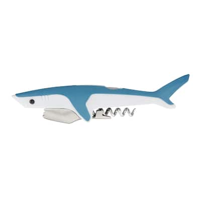 True Imitation Shark Corkscrew, Soft Touch Double-Hinged Waiter's Wine Bottle Opener, Gift for Wine Lovers and Animal Lovers