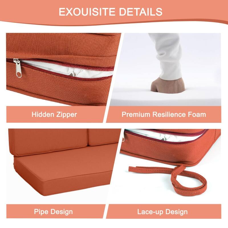Outdoor Loveseat Cushion Set (Set of 1 Seats,48x24in, 2 Backs,24x18in )
