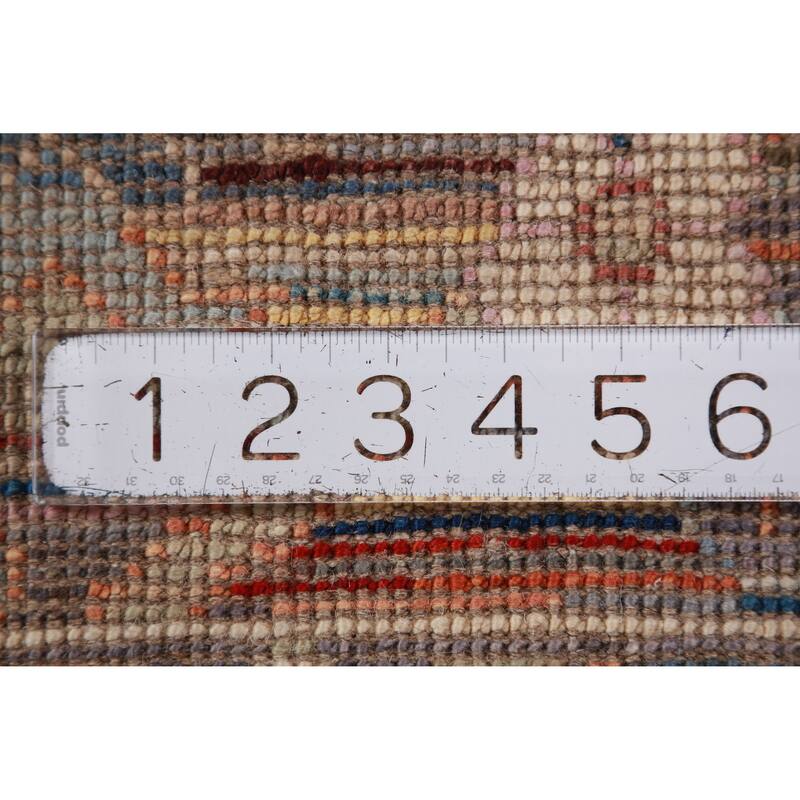 Hand Knotted Oriental 100% Wool Carpet Transitional Floral Multi-Colored Oushak Runner Rug - 19' 4'' X 2' 5''