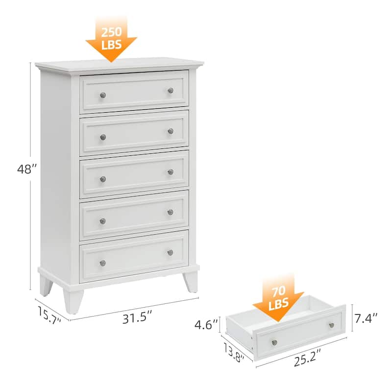 5 Drawer Dresser for Bedroom