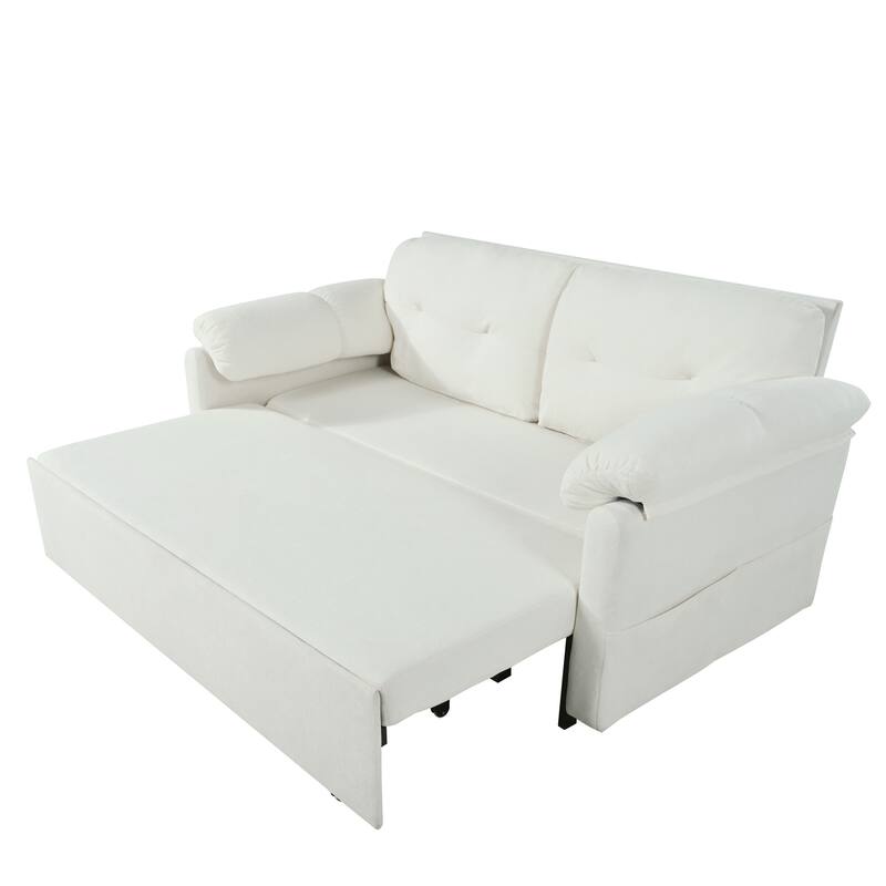 3-in-1 Convertible Sleeper Couch, chenille Loveseat Sofa