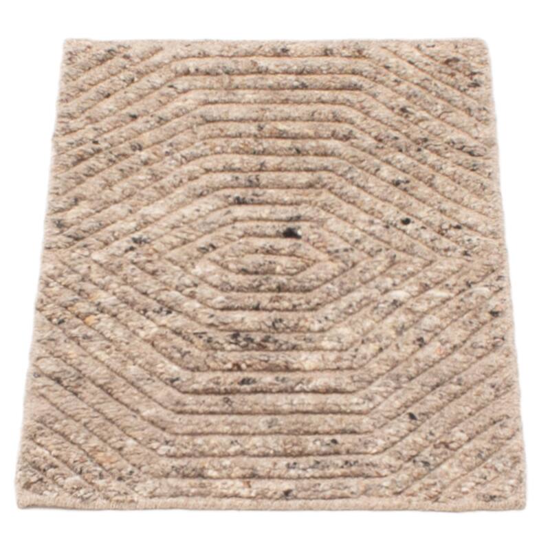 ECARPETGALLERY Hand-knotted Tangier Taupe Wool Rug - 1'8 x 2'11