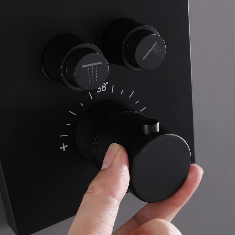 Matte Black shower heads Two-way thermostatic shower system