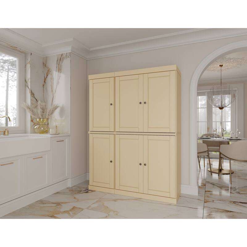 Palace Imports 100% Solid Wood Pantry Cabinet, Raised Panel Doors, 2 Drawers, Adjustable Shelves, 48.5" Wide, 71.5" Tall