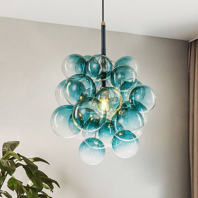 Modern Sputnik Glass Bubble Chandelier in Gold for Dining Room ...