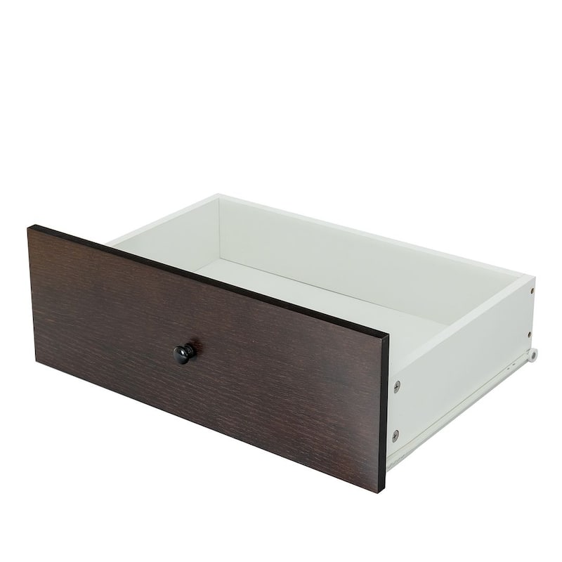 Modern Auburn Solid Wood Dresser Chest of Drawers with Retro Round Handle