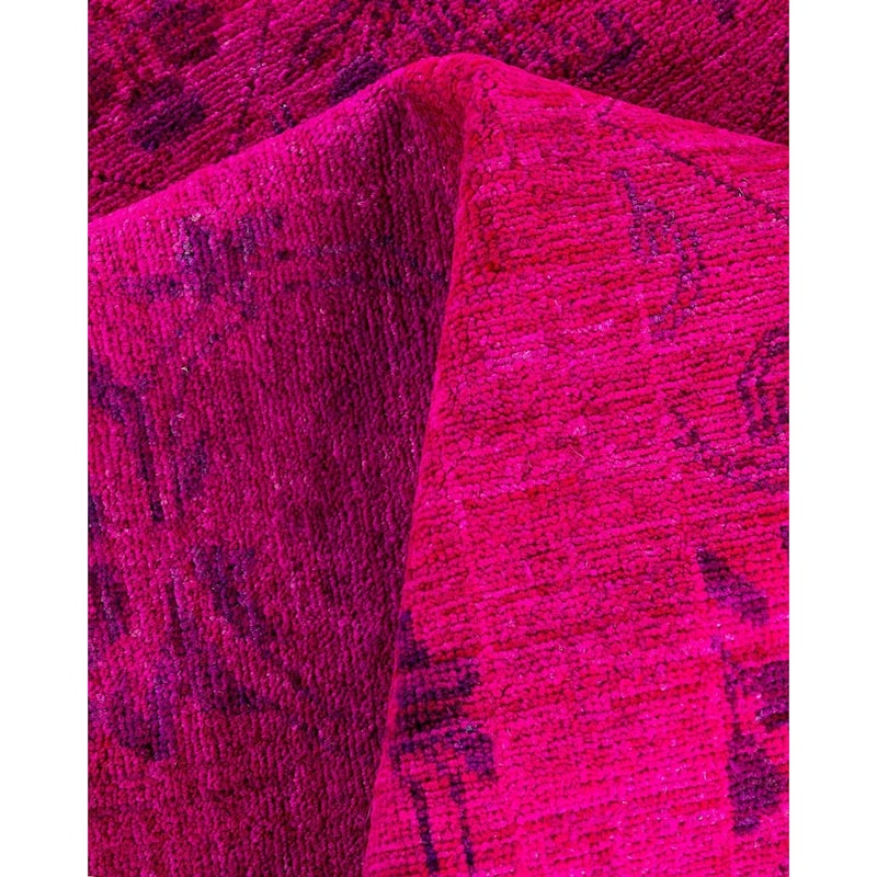 Overdyed, One-of-a-Kind Hand-Knotted Area Rug - Pink - 6' 1" x 9' 2"