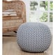 AANNY Designs Lychee Knitted Cotton Round Pouf Ottoman