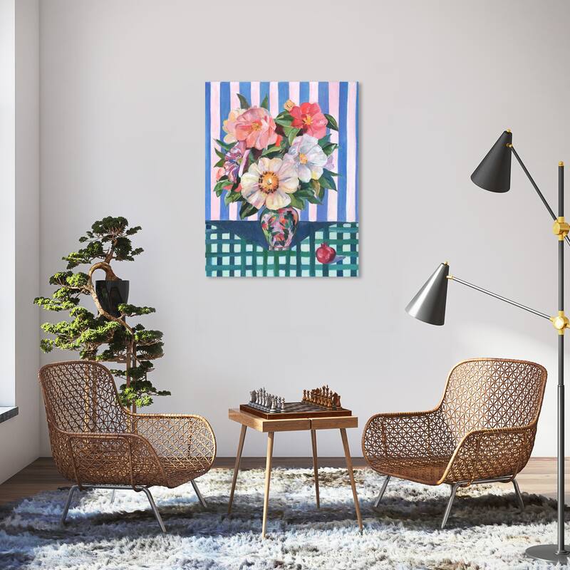 Wynwood Studio Canvas Floral and Botanical Bella Artistry Purple and Lavender Modern & Contemporary Wall Art Canvas Print - 30 x 36