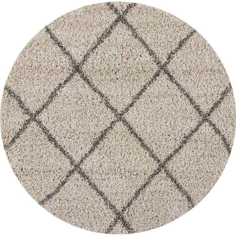 Nourison Brisbane Large Diamond Geometric Modern Shag Area Rug