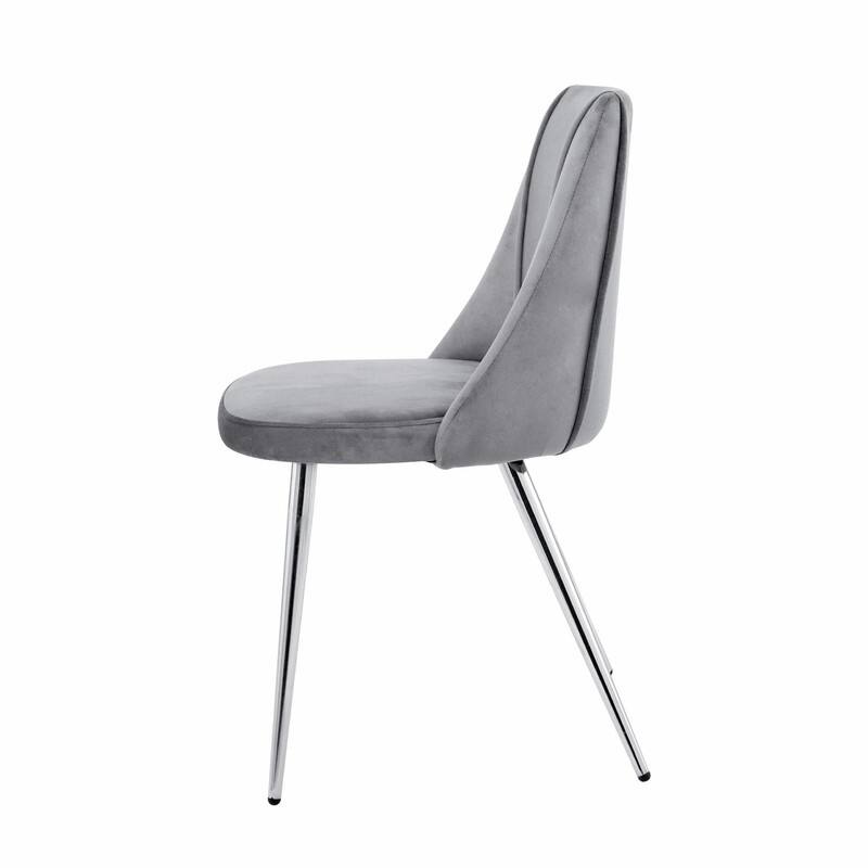 Modern Light Luxury Dining Chairs with Metal Legs-Set of 4