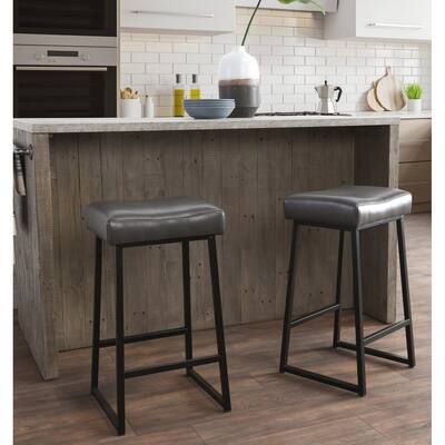 Amber 26" Counter Stool Smokey Grey (Set of 2) - Seat Height 26"