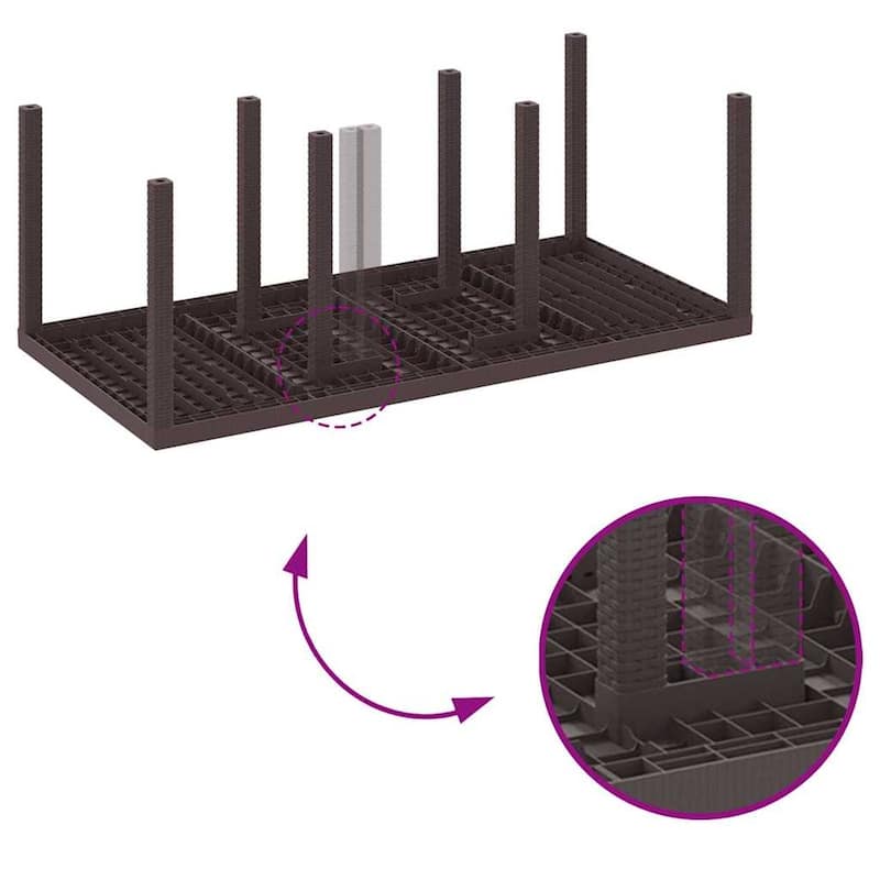 vidaXL Garden Dining Set 9 pcs Poly rattan - 39 x 79 x 29