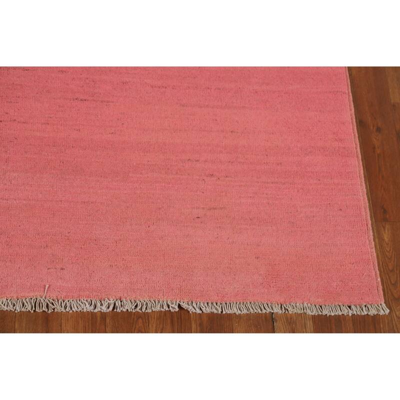 Light Pink Gabbeh Modern Area Rug Hand-Knotted Wool Carpet - 5'9"x 7'10"