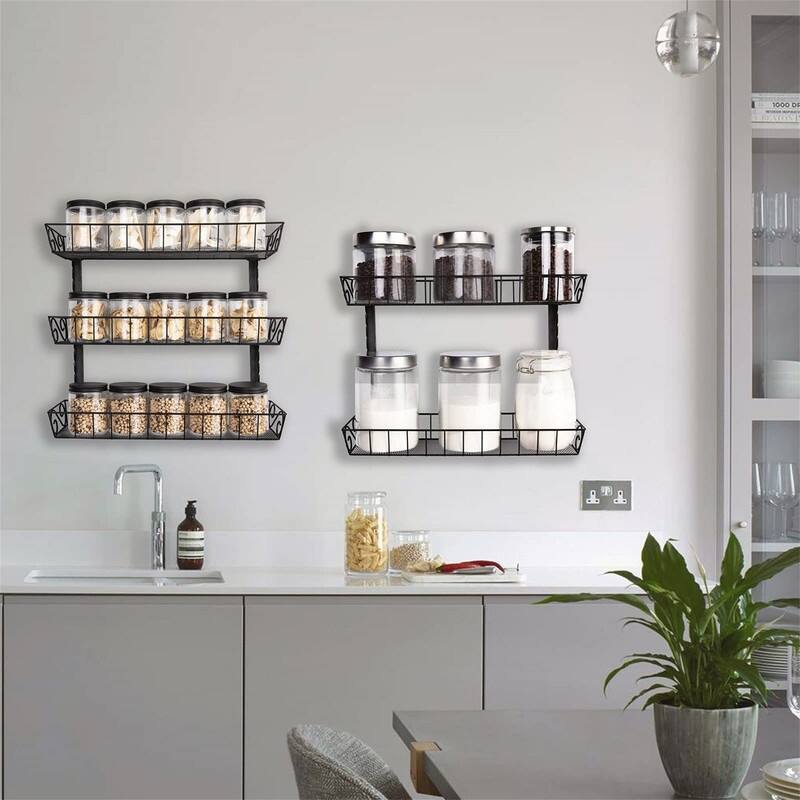 Adjustable Wall Mount Spice Rack Organizer - 4.33"D x 15.75"W x 63"H