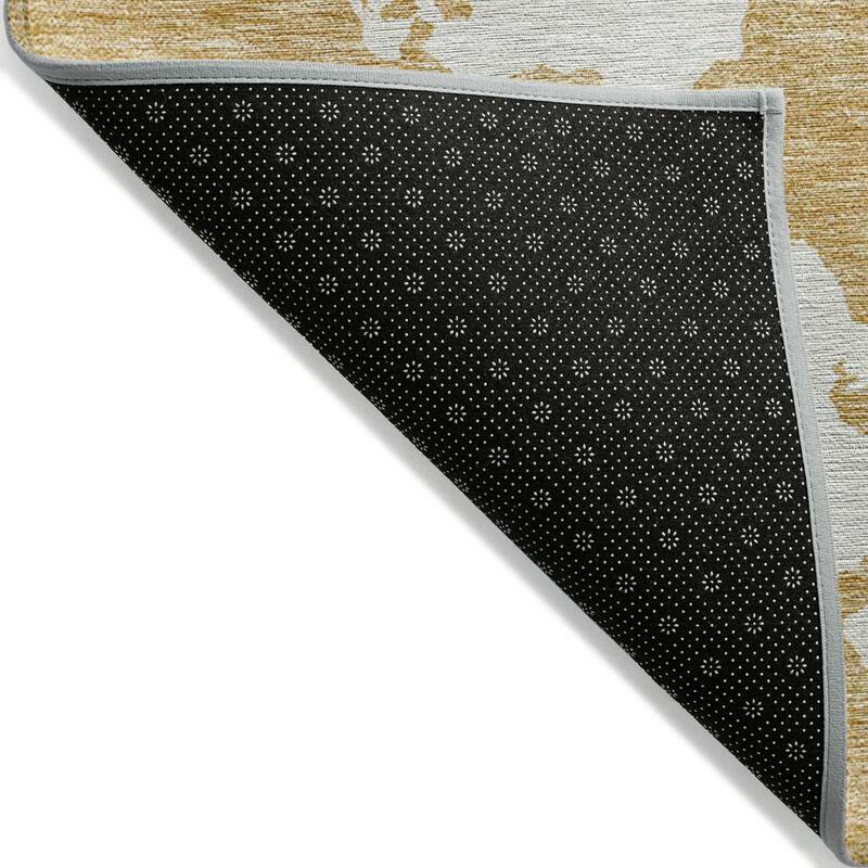 Machine Washable Indoor/ Outdoor Contemporary Abstract Chantille Rug
