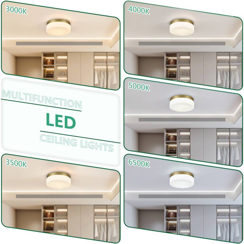 LED Flush Mount Ceiling Light Fixture, Modern Ceiling Lamp 24W 12 Inch Closet Round Surface for Bathroom Laundry Bedroom
