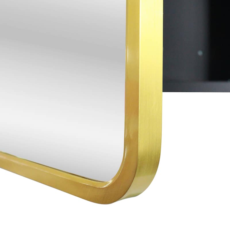 Wall Mount or Recessed Bathroom Medicine Cabinet with Spacious Storage, Luxury Design, and Black Iron Powder Material