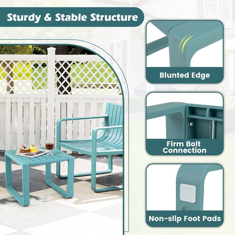 Gymax Outdoor Side Table Set of 2 18'' Weather Resistant Adirondack