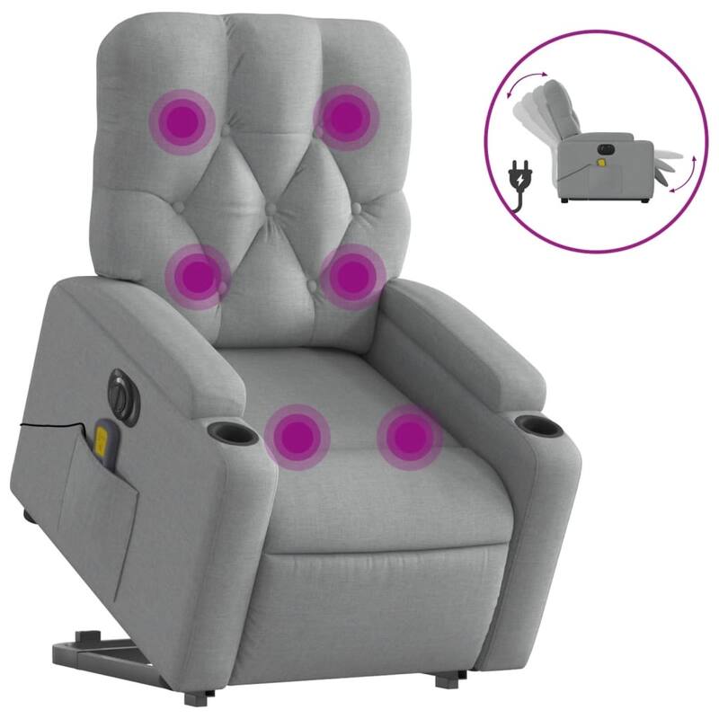 vidaXL Stand up Massage Recliner Chair Power Lift Wingback Armchair Fabric