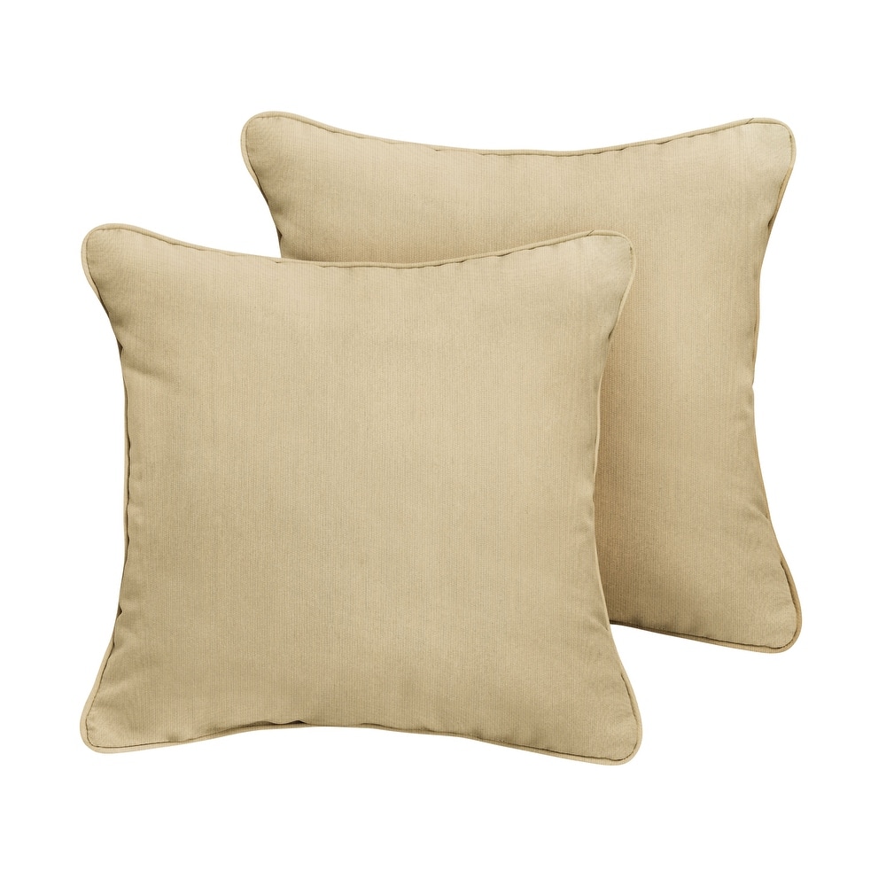 Sunbrella Spectrum Sand Corded Indoor/ Outdoor Pillow Set (Set of 2)