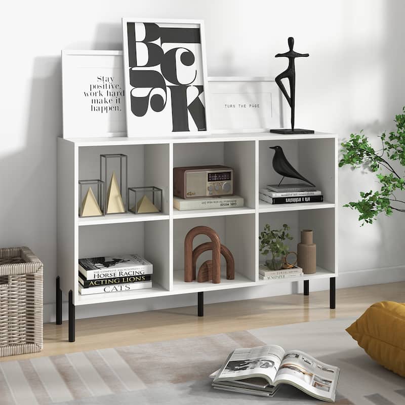 6 Cube Storage Shelf Organizer Bookcase Cubby Cabinet Black/White