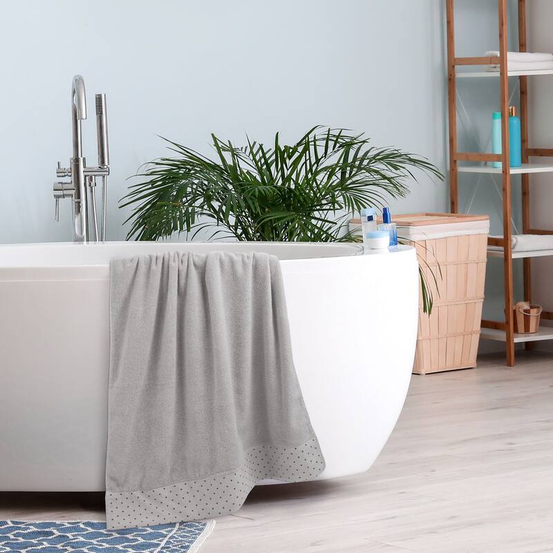 Bath Towel Set 27"x54" Cotton Soft 600 GSM Absorbent - 27 x 54 inch - Bone-2