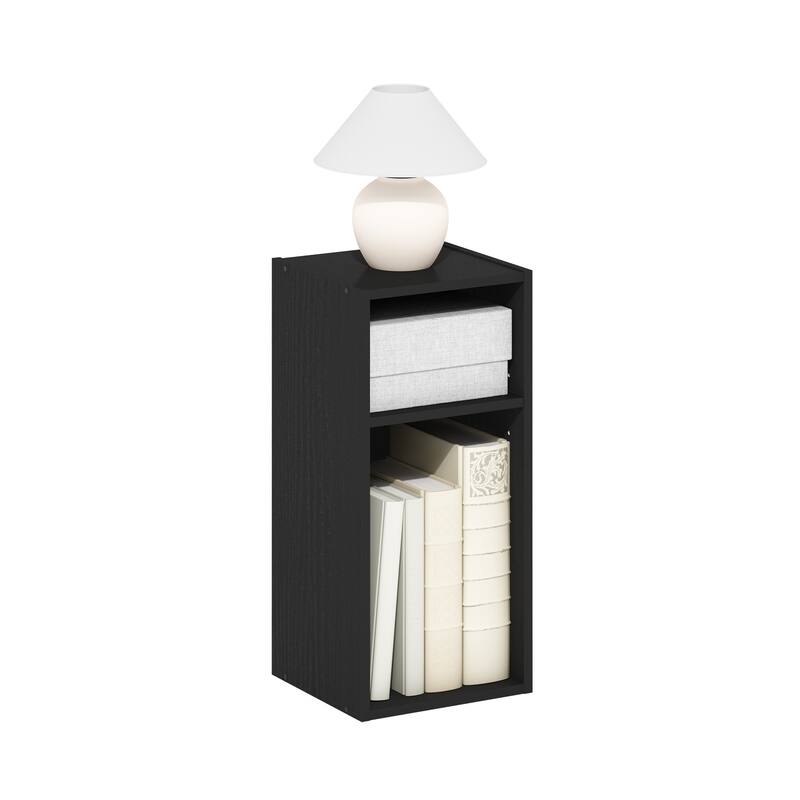 Furinno Fulda 2-Tier Space Saving Storage Shelf Bookcase, 10-Inch Width