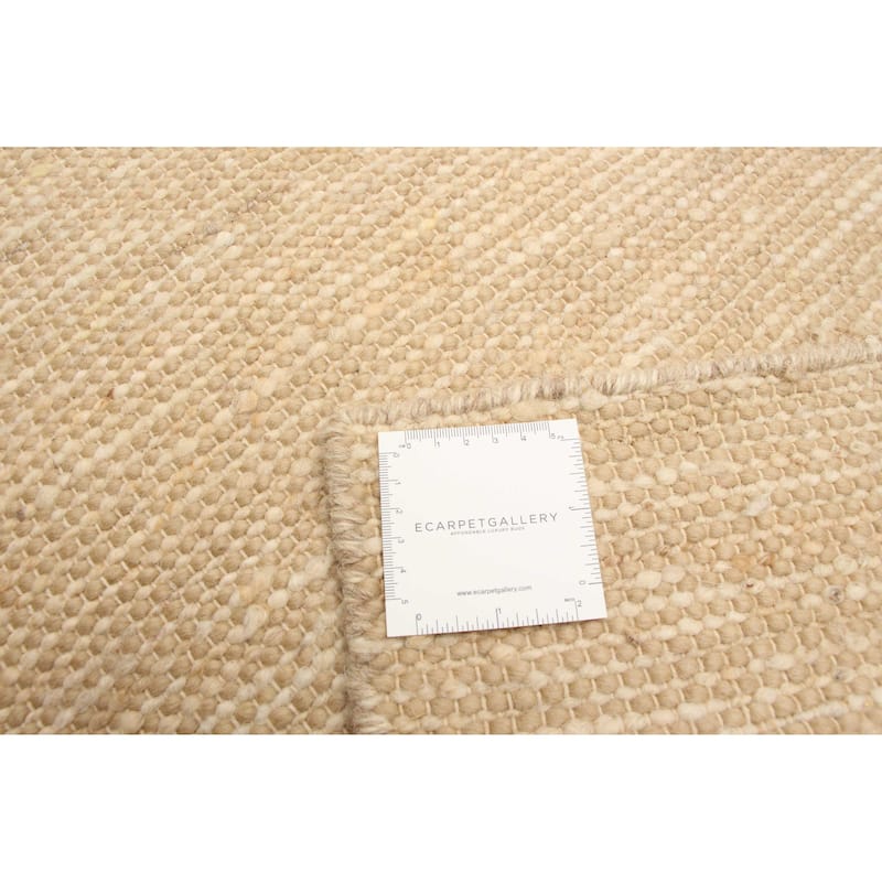 ECARPETGALLERY Braid weave Sienna Beige Wool Rug - 5'0 x 7'0