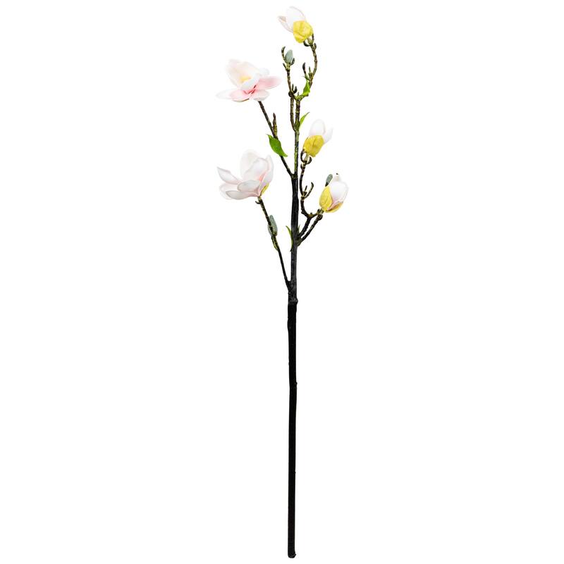 Magnolia Artificial Floral Sprays- 33" - White and Pink - Set of 4