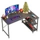 preview thumbnail 62 of 113, Small L Shaped Desk with Storage Shelves Corner Computer Desk