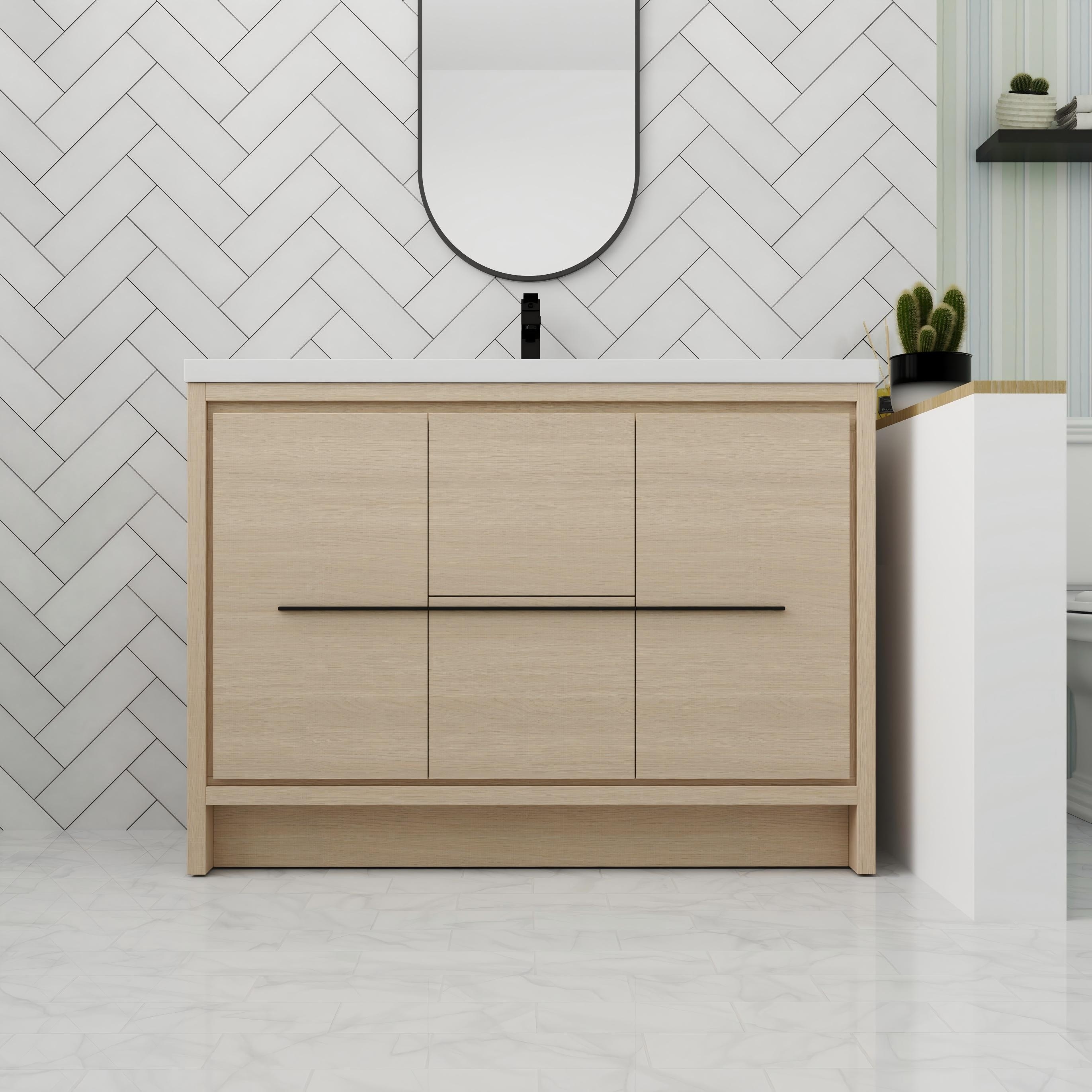 ARTCHIRLY 24"/30"/36"/48" Bathroom Vanity with Sink, Freestanding Bathroom Vanity with Soft Close Door and Drawer