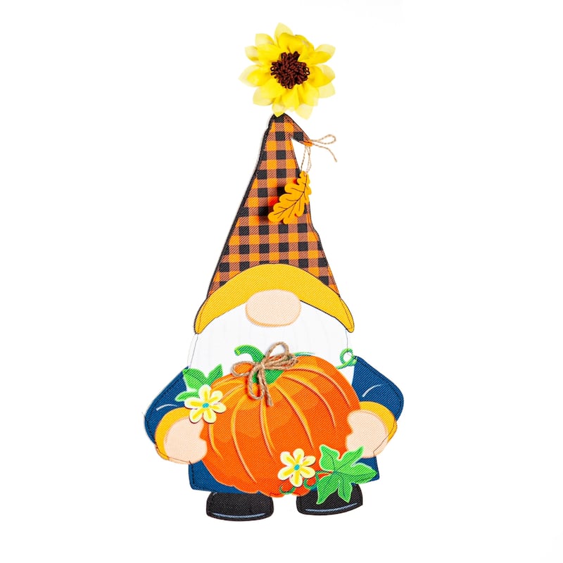 Fall Gnome with Pumpkin LED Window Decor
