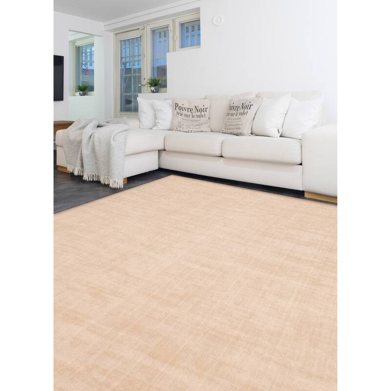 ECARPETGALLERY Hand Loomed Kashkuli Gabbeh Light Khaki Wool Rug - 7'11 x 11'3