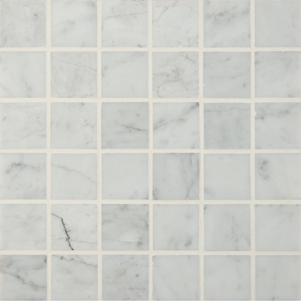 MSI SMOT-2X2P Carrara White - 2" Square Mosaic Tile - Polished Marble Visual - Sold by Carton (10 SF/Carton) - Gray