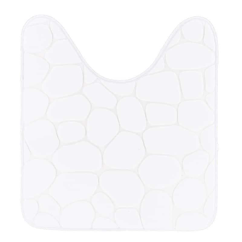 Memory Foam Contour Bath Mat Pebble Design 18x20 - White