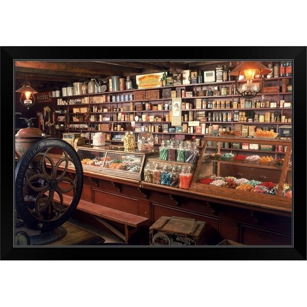 "Brown and Hopkin's store, Chepachet, RI" Black Framed Print