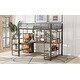 preview thumbnail 17 of 34, Full Size Metal Loft Bed with Small Wardrobe, L-shaped Built-in Desk, Storage Shelves & Storage Staircase, No Box Spring Needed