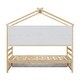 preview thumbnail 40 of 116, Bedroom House Bed with Roof Frame Bedside-shelves and Under Bed Storage Unit