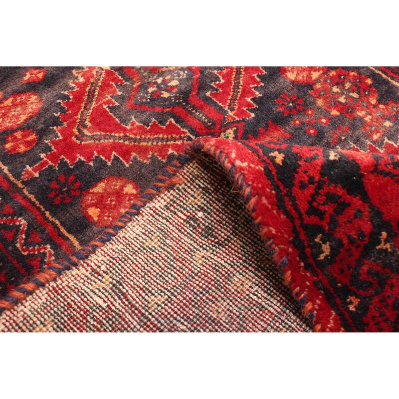 ECARPETGALLERY Hand-knotted Baluch Dark Brown Wool Rug - 3'1 x 6'3