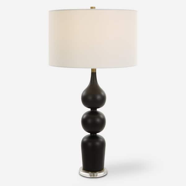 slide 2 of 7, Uttermost Caviar Black Table Lamp - 33"H,   Shade 10"H x 17"Dia. 