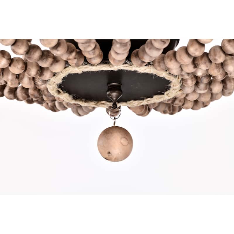 Ovid 16 Inch Bead Vintage Semi Flush Mount 3-Light