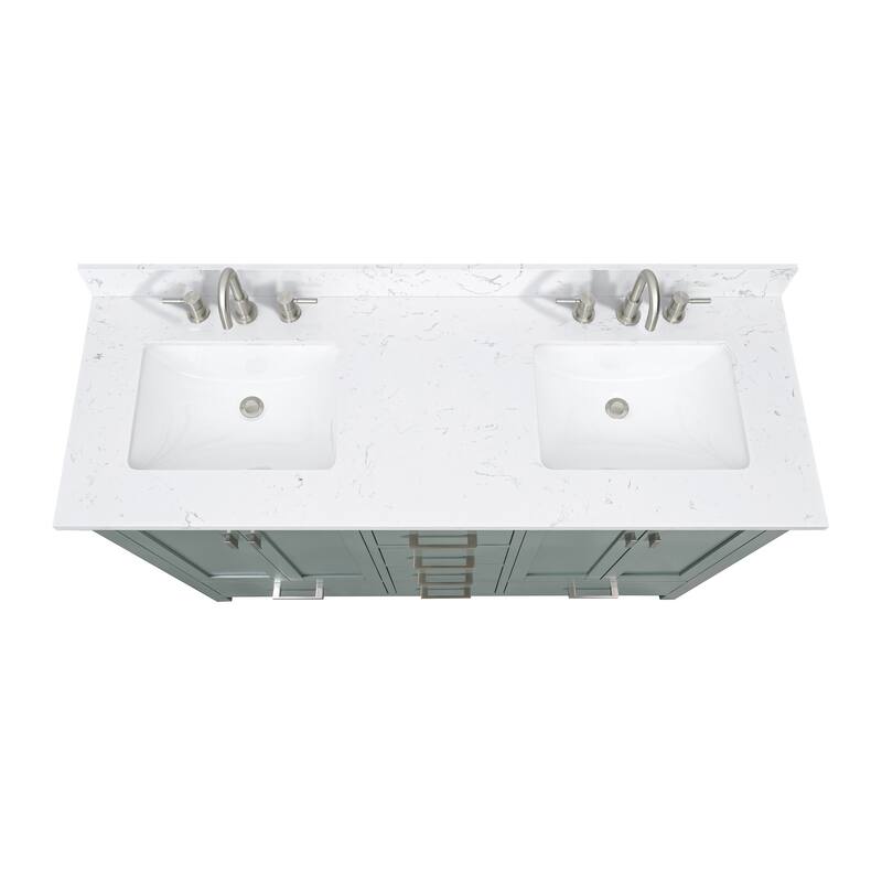 Avanity Modero 60 in. Double Sink Bathroom Vanity with Engineered Stone Top - 61"W x 22"D x 35"H